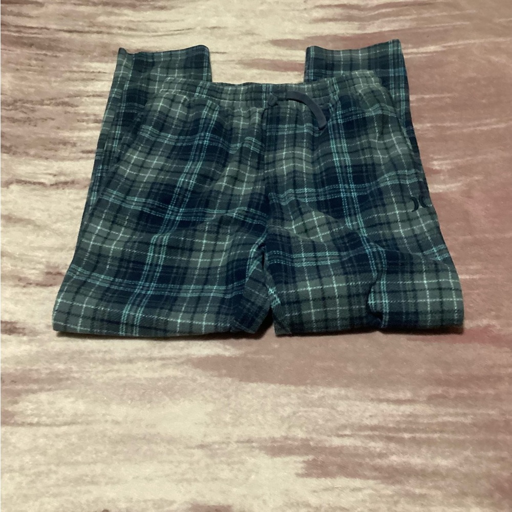 Hurley Navy and Light Blue Plaid Pajama Pants